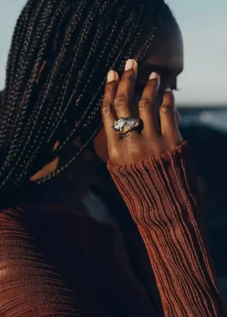 Anillo Eroz Edición Duo paladio con baño de oro de 24 quilates