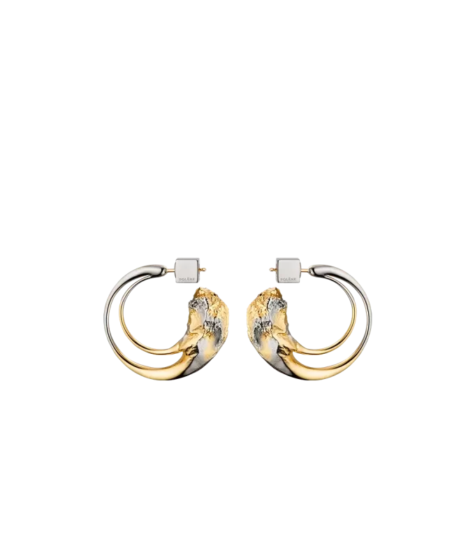 Pendientes de aro Eroz Edition Duo de paladio con baño de oro de 24 quilates Pendientes de aro Eroz Edition Duo de paladio con baño de oro de 24 quilates