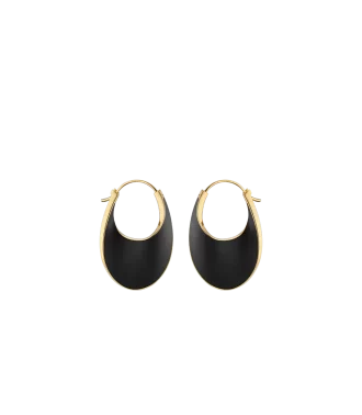 Pendientes de aro Éole Slim Edición Cuero Negro