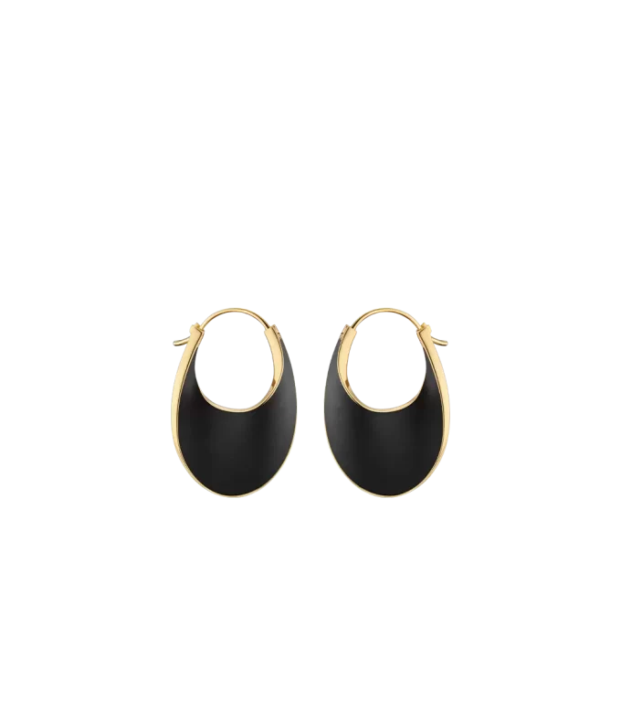 Pendientes de aro Éole Slim Edición Cuero Negro