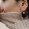 Pendientes de aro Éole Slim Edición Cuero Negro