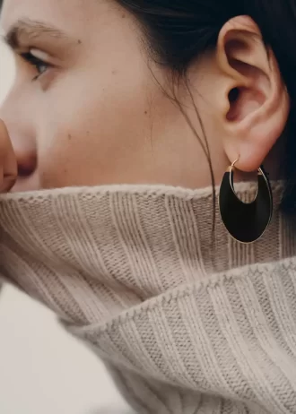 Pendientes de aro Éole Slim Edición Cuero Negro