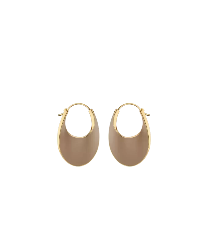 Pendientes de aro Éole Slim Edición Cuero Taupe