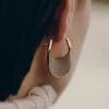 Pendientes de aro Éole Slim Edición Cuero Taupe