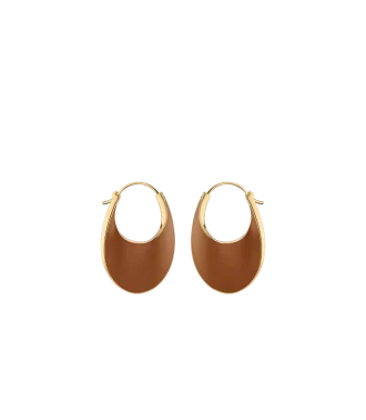 Pendientes de aro Éole Slim Edición Piel Camel
