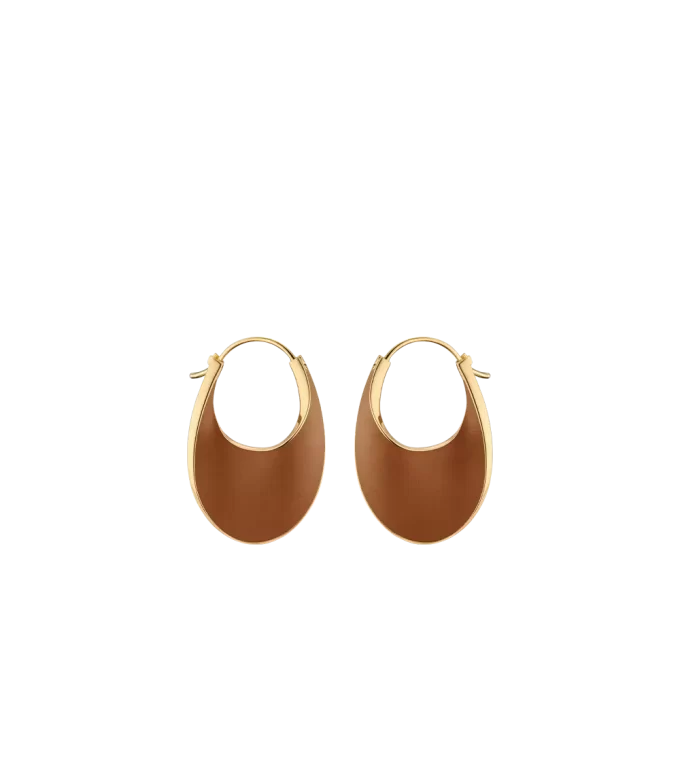 Pendientes de aro Éole Slim Edición Piel Camel