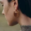 Pendientes de aro Éole Slim Edición Piel Camel