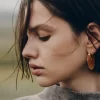 Pendientes de aro Éole Slim Edición Piel Camel
