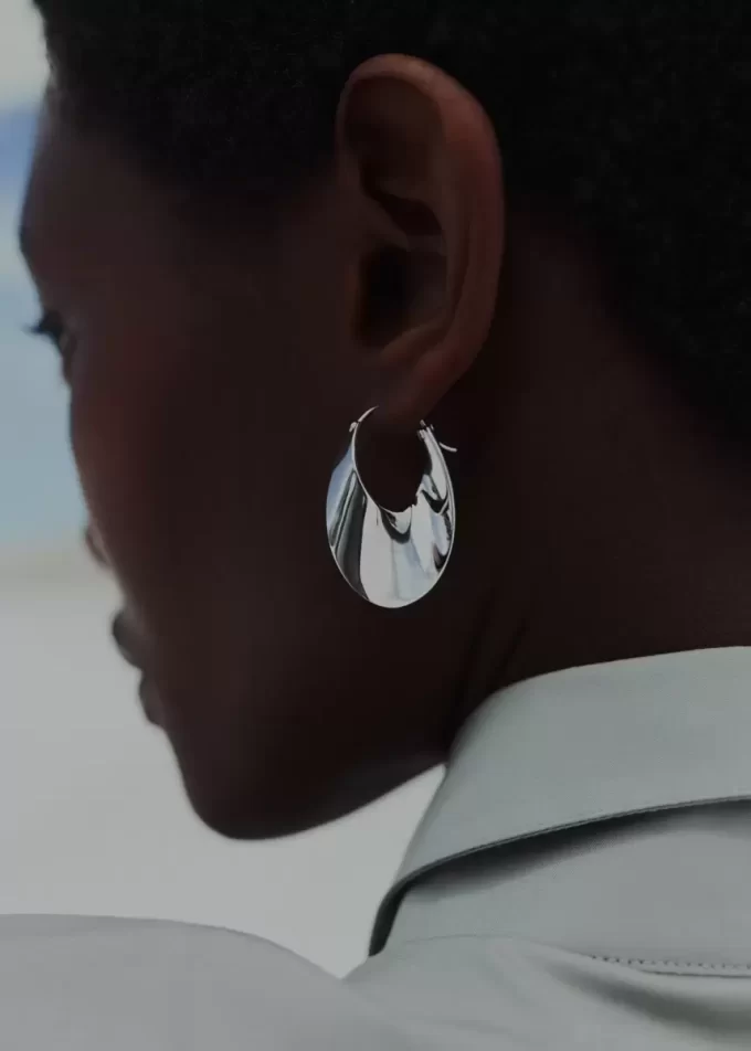 Pendientes de aro Éole Slim Edition de latón chapado