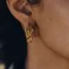 Pendientes de aro ondulados Éole Edición dorada