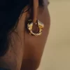 Pendientes de aro ondulados Éole Edición dorada